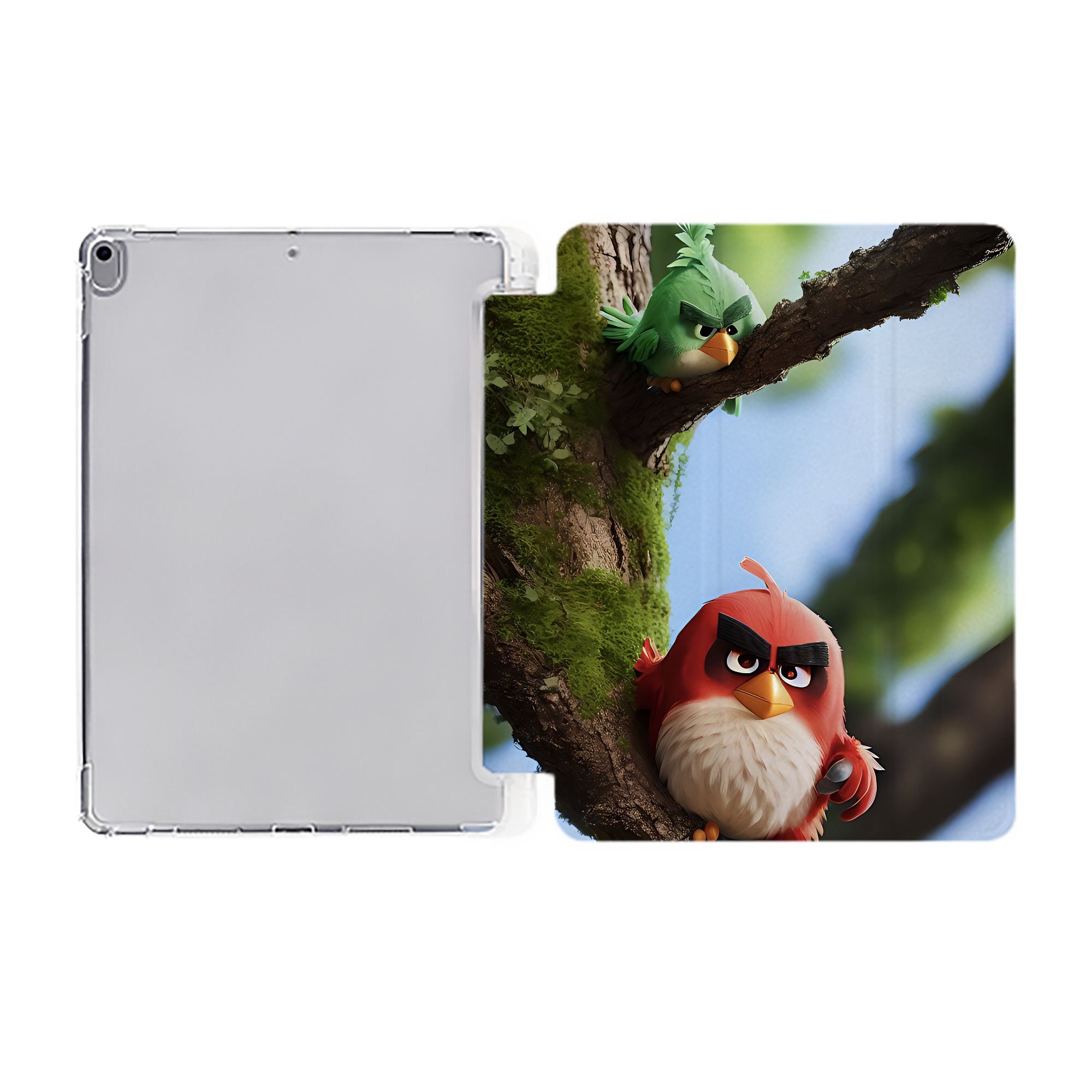 （画像用） Angry Birds アングリーバード IPad ケース ペン収納付き 三つ折りスタンド PUレザー×シリコン 対応機種9.5/10.5/10.9インチ